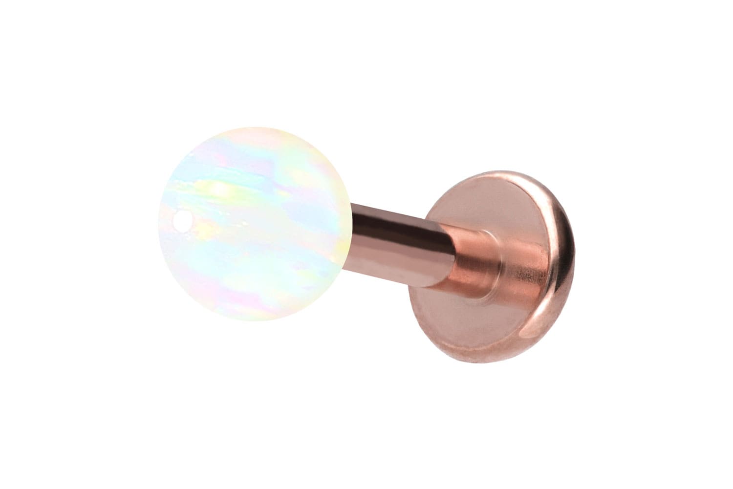 Titan Labret Piercing mit Innengewinde SYNTHETISCHER OPAL